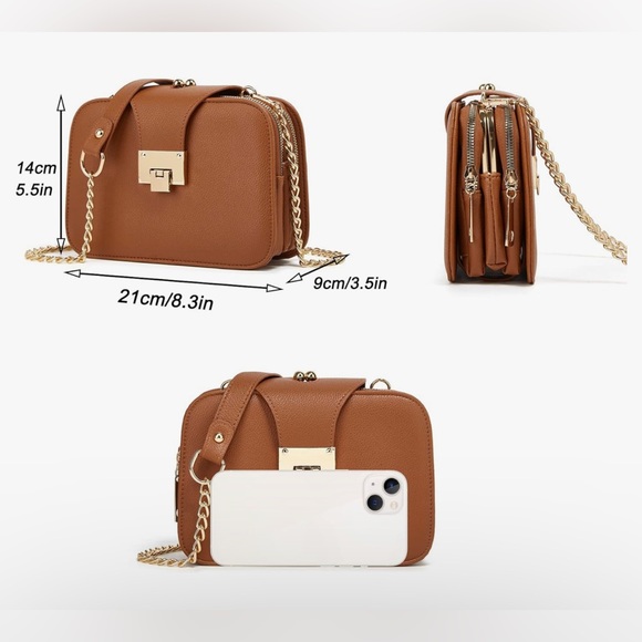 NWT Ladies Black PU Leather Shoulder Bag Evening Clutch Purse Cross - Picture 5 of 13